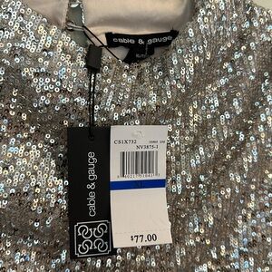 Cable and Gauge Sparkly Sleeveless Top Party